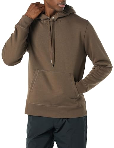 Amazon Essentials Herren Fleece-Sweatshirt mit Kapuze (erhältlich in Big & Tall), Mittel Braun, S von Amazon Essentials