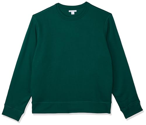 Amazon Essentials Herren Fleece-Sweatshirt mit Rundhalsausschnitt (erhältlich in Big & Tall), Tannengrün, S von Amazon Essentials