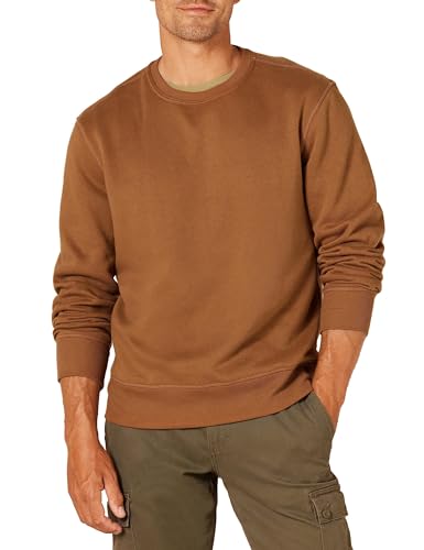 Amazon Essentials Herren Fleece-Sweatshirt mit Rundhalsausschnitt (erhältlich in Big & Tall), Toffee Braun, L von Amazon Essentials