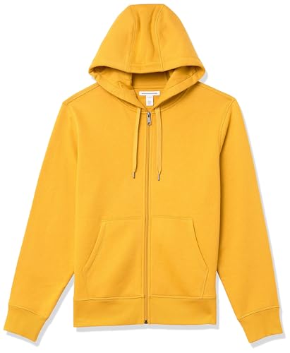 Amazon Essentials Herren Fleece-Sweatshirt mit durchgehendem Reißverschluss und Kapuze (erhältlich in Big & Tall), Gold, L von Amazon Essentials