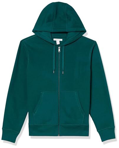 Amazon Essentials Herren Fleece-Sweatshirt mit durchgehendem Reißverschluss und Kapuze (erhältlich in Big & Tall), Tannengrün, L von Amazon Essentials