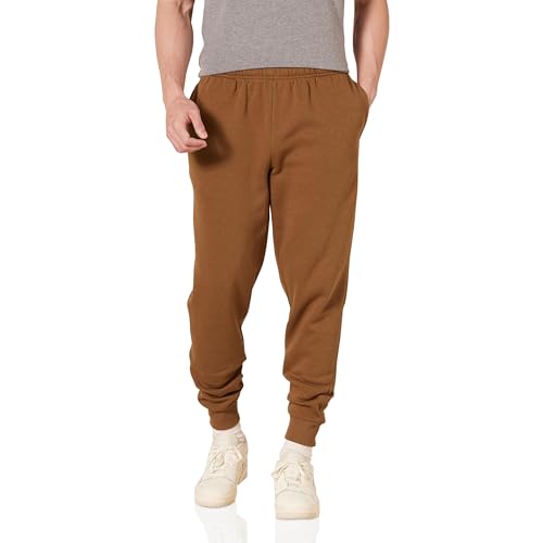 Amazon Essentials Herren Entspannte Jogginghose, Fleece, Bequeme Passform, Toffee Braun, L von Amazon Essentials