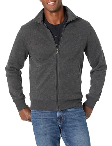 Amazon Essentials Herren Fleece-Jacke mit durchgehendem Reißverschluss, Dunkelgrau Meliert, XS von Amazon Essentials