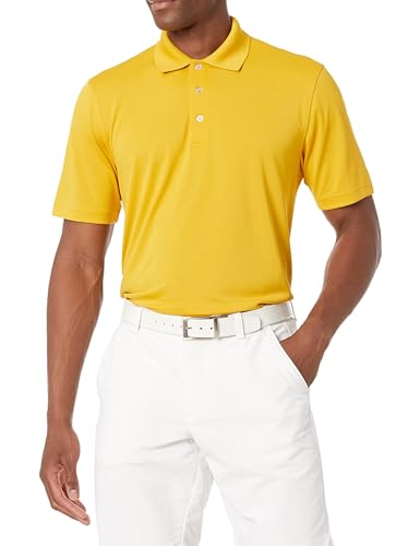 Amazon Essentials Herren Schnell trocknendes Golf-Polohemd mit normaler Passform (erhältlich in Big & Tall), Goldgelb, XS von Amazon Essentials