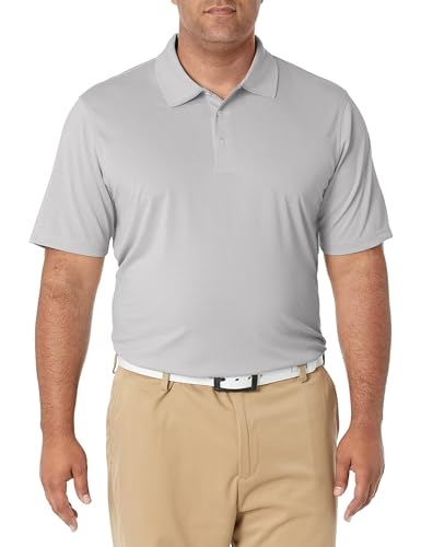 Amazon Essentials Herren Schnell trocknendes Golf-Polohemd mit normaler Passform (erhältlich in Big & Tall), Hellgrau Meliert, S von Amazon Essentials