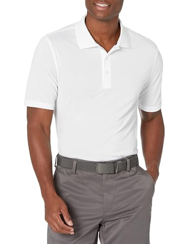 Amazon Essentials Herren Schnell trocknendes Golf-Polohemd mit normaler Passform (erhältlich in Big & Tall), Weiß, XS von Amazon Essentials