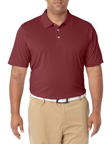 Amazon Essentials Herren Schnell trocknendes Golf-Polohemd mit normaler Passform (erhältlich in Big & Tall), Burgunderrot, XXL von Amazon Essentials