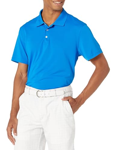 Amazon Essentials Herren Golf-Poloshirt, Schnell Trocknend, Schmale Passform, Metallic Blau, M von Amazon Essentials