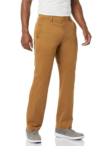 Amazon Essentials Herren Golf-Stretchhose, Klassischer Schnitt-Auslauffarben, Helles Khakibraun, 31W / 32L von Amazon Essentials