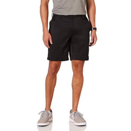 Amazon Essentials Herren Schmal geschnittene Golfshorts elastisch, Schwarz, 34W von Amazon Essentials