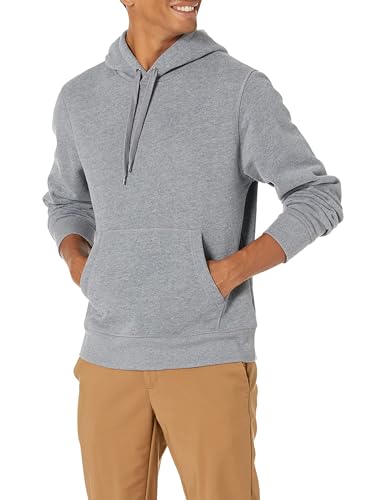 Amazon Essentials Herren Fleece-Sweatshirt mit Kapuze (erhältlich in Big & Tall), Grau Meliert, M von Amazon Essentials