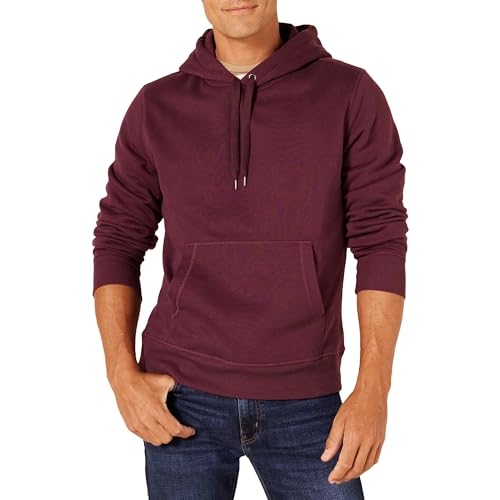 Amazon Essentials Herren Fleece-Sweatshirt mit Kapuze (erhältlich in Big & Tall), Burgunderrot, L von Amazon Essentials