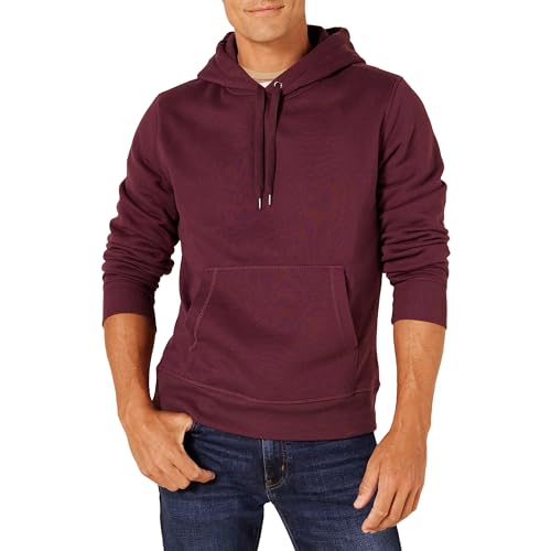 Amazon Essentials Herren Fleece-Sweatshirt mit Kapuze (erhältlich in Big & Tall), Burgunderrot, XS von Amazon Essentials