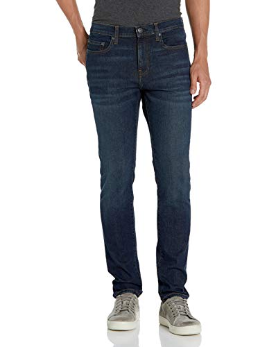 Amazon Essentials Herren Jeans, Komfortabler Stretch, Skinny-Fit-Passform (Früher Goodthreads), Dunkelblau Vintage, 31W / 28L von Amazon Essentials