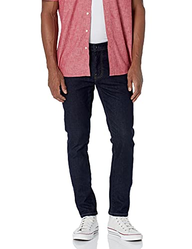 Amazon Essentials Herren Jeans, Komfortabler Stretch, Skinny-Fit-Passform (Früher Goodthreads), Dunkles Jeansblau, 34W / 30L von Amazon Essentials