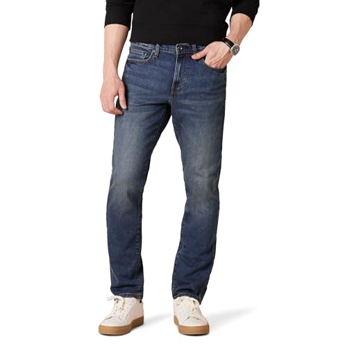 Amazon Essentials Herren Slim-Fit-Comfort-Stretchjeans - Auslauffarben, Mittelblau, 33W / 32L von Amazon Essentials