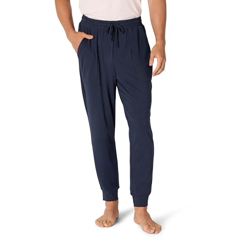 Amazon Essentials Herren Jogging-/Pyjamahose Aus Gestricktem Baumwollmischgewebe, Marineblau, XXL von Amazon Essentials