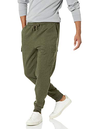 Amazon Essentials Herren Jogginghose Aus Cargo-Fleece Mit Lockerer Passform, Olivenheide, M von Amazon Essentials