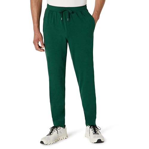 Amazon Essentials Herren Funktions-Trainingsshorts aus Kontrastgewebe mit 15cm Beininnenlänge, Dunkelgrün, XS von Amazon Essentials