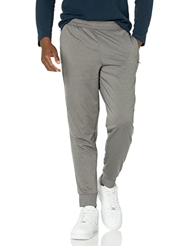 Amazon Essentials Herren Jogginghose elastisches Strickmaterial leistungsstark, Dunkelgrau Meliert, 3XL Große Größen von Amazon Essentials