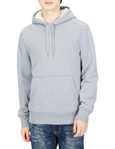 Amazon Essentials Herren Kapuzenpulli mit Sherpa-Futter, Hellgrau Meliert, XL von Amazon Essentials