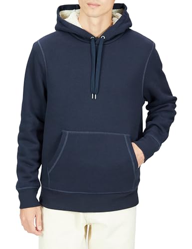 Amazon Essentials Herren Kapuzenpulli mit Sherpa-Futter, Marineblau, L von Amazon Essentials
