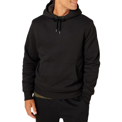 Amazon Essentials Herren Kapuzenpulli mit Sherpa-Futter, Schwarz, XL von Amazon Essentials