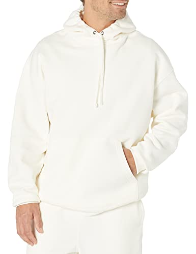 Amazon Essentials Herren Kapuzenpullover mit übergroßer Passform (erhältlich in Big & Tall), Eierschalenweiß, L von Amazon Essentials