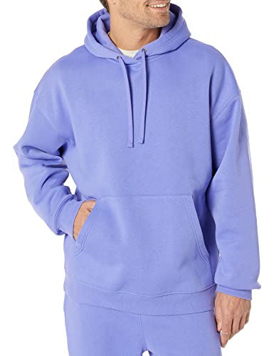 Amazon Essentials Herren Kapuzenpullover mit übergroßer Passform (erhältlich in Big & Tall), Lila Blau, L von Amazon Essentials