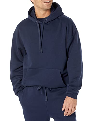 Amazon Essentials Herren Kapuzenpullover mit übergroßer Passform (erhältlich in Big & Tall), Marineblau, L von Amazon Essentials