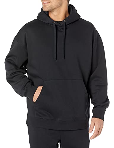 Amazon Essentials Herren Kapuzenpullover mit übergroßer Passform (erhältlich in Big & Tall), Schwarz, XS von Amazon Essentials