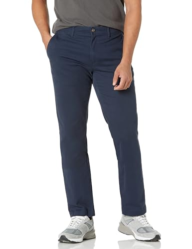 Amazon Essentials Herren Legere Stretch-Chinohose mit schmaler Passform, Marineblau, 32W / 28L von Amazon Essentials