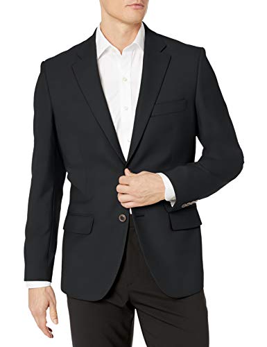 Amazon Essentials Herren Klassischer Stretch-Blazer mit Langen Ärmeln und Knopfleiste vorne, Schwarz, 48 von Amazon Essentials