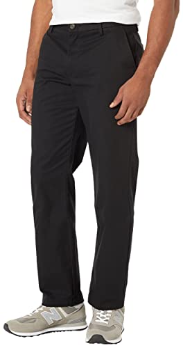 Amazon Essentials Herren Knitterarme Flatfront-Chinohose, Gerade Geschnitten, Schwarz, 30W / 28L von Amazon Essentials