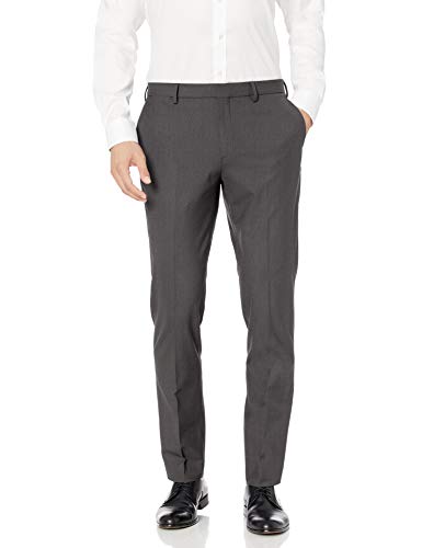 Amazon Essentials Herren Knitterarme Stretch-Anzughose, Schmale Passform, Dunkelgrau, 32W / 34L von Amazon Essentials