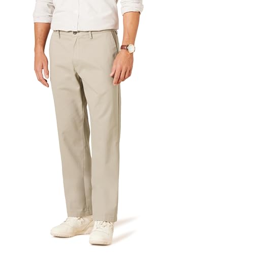 Amazon Essentials Herren Knitterfreie Flatfront-Chinohose in klassischer Passform (erhältlich in Übergröße), Kaki Beige, 34W / 31L von Amazon Essentials