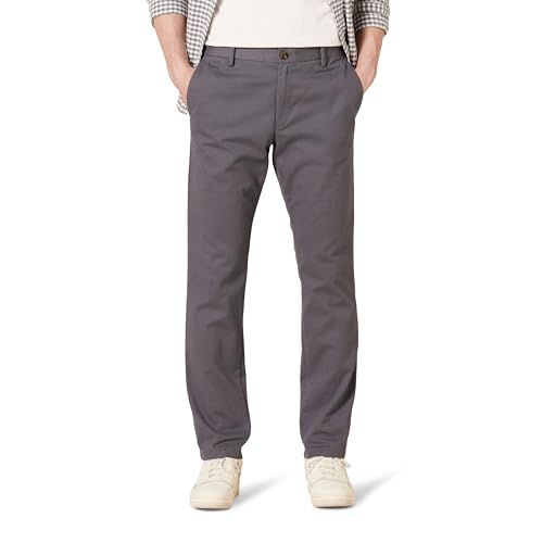 Amazon Essentials Herren Knitterfreie Flatfront-Chinohose in schmaler Passform, Dunkelgrau, 34W / 30L Amazon Essentials Herren Knitterfreie Flatfront-Chinohose in schmaler Passform, Dunkelgrau, 34W / 30L von Amazon Essentials