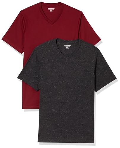 Amazon Essentials Herren Kurzärmelige T-Shirts mit V-Ausschnitt, 2er-Pack, Dunkelgrau Meliert/Dunkelrot, L Amazon Essentials Herren Kurzärmelige T-Shirts mit V-Ausschnitt, 2er-Pack, Dunkelgrau Meliert/Dunkelrot, L von Amazon Essentials