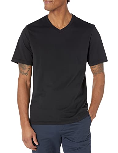 Amazon Essentials Herren Kurzärmelige T-Shirts mit V-Ausschnitt, 2er-Pack, Schwarz/Olivgrün, M von Amazon Essentials