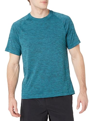 Amazon Essentials Herren Kurzärmeliges, Schnell Trocknendes Bade-T-Shirt, Dunkelblaugrün, M von Amazon Essentials