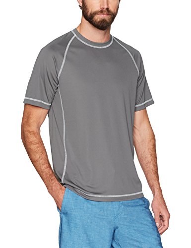 Amazon Essentials Herren Kurzärmeliges, Schnell Trocknendes Bade-T-Shirt, Dunkelgrau, XXL von Amazon Essentials