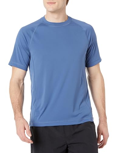 Amazon Essentials Herren Kurzärmeliges, Schnell Trocknendes Bade-T-Shirt, Blau, S von Amazon Essentials