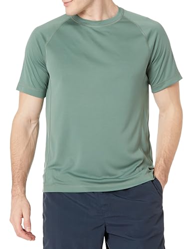 Amazon Essentials Herren Kurzärmeliges, Schnell Trocknendes Bade-T-Shirt, Grün, S von Amazon Essentials