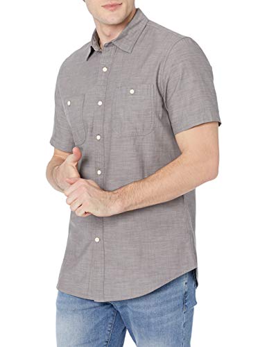 Amazon Essentials Herren Chambray-Hemd mit kurzen Ärmeln in normaler Passform, Kohlegrau, XXL Amazon Essentials Herren Chambray-Hemd mit kurzen Ärmeln in normaler Passform, Kohlegrau, XXL von Amazon Essentials