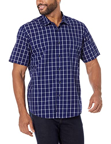Amazon Essentials Herren Kurzärmeliges Hemd aus Popeline, Normale Passform, Marineblau Fensterkaros, XS Amazon Essentials Herren Kurzärmeliges Hemd aus Popeline, Normale Passform, Marineblau Fensterkaros, XS von Amazon Essentials