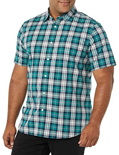 Amazon Essentials Herren Kurzärmeliges Hemd aus Popeline, Schmale Passform, Grünblau Weiß Karomuster, S Amazon Essentials Herren Kurzärmeliges Hemd aus Popeline, Schmale Passform, Grünblau Weiß Karomuster, S von Amazon Essentials