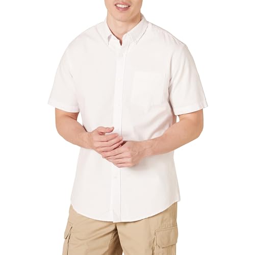 Amazon Essentials Herren Kurzärmeliges Oxford-Hemd mit Brusttasche, Normale Passform, Weiß, M Amazon Essentials Herren Kurzärmeliges Oxford-Hemd mit Brusttasche, Normale Passform, Weiß, M von Amazon Essentials