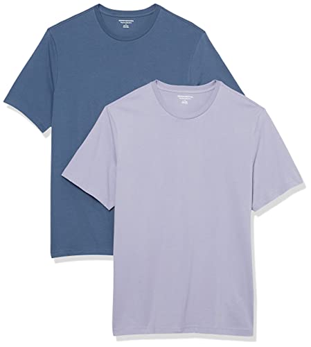 Amazon Essentials Herren Kurzärmeliges T-Shirt mit Rundhalsausschnitt aus Baumwolle – Regular Fit, 2er-Pack, Lavendel/Verwaschenes Blau, XXL Amazon Essentials Herren Kurzärmeliges T-Shirt mit Rundhalsausschnitt aus Baumwolle – Regular Fit, 2er-Pack, Lavendel/Verwaschenes Blau, XXL von Amazon Essentials