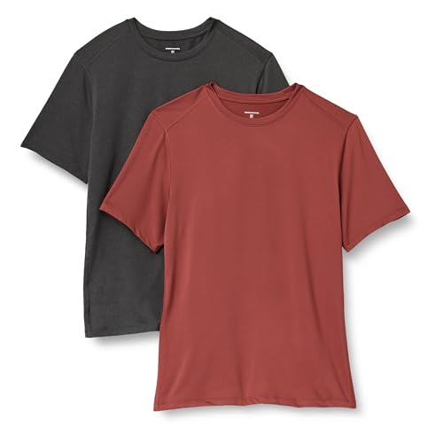 Amazon Essentials Herren Kurzärmeliges Tech-Stretch-T-Shirt, 2er-Pack, Graphit Heide/Henna, XL Amazon Essentials Herren Kurzärmeliges Tech-Stretch-T-Shirt, 2er-Pack, Graphit Heide/Henna, XL von Amazon Essentials