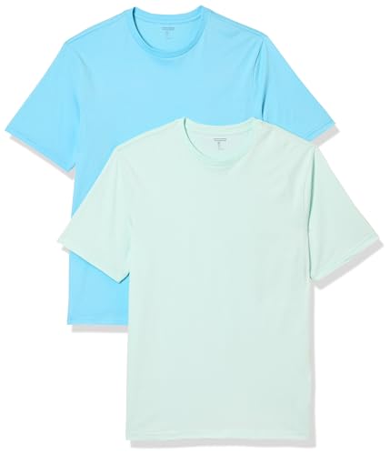 Amazon Essentials Herren Kurzärmeliges T-Shirt mit Rundhalsausschnitt aus Baumwolle – Regular Fit, 2er-Pack, Aquablau/Hellblau, XXL Amazon Essentials Herren Kurzärmeliges T-Shirt mit Rundhalsausschnitt aus Baumwolle – Regular Fit, 2er-Pack, Aquablau/Hellblau, XXL von Amazon Essentials